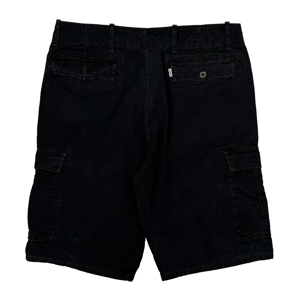 Levis Cargo Shorts - 34W 11L Black Cotton