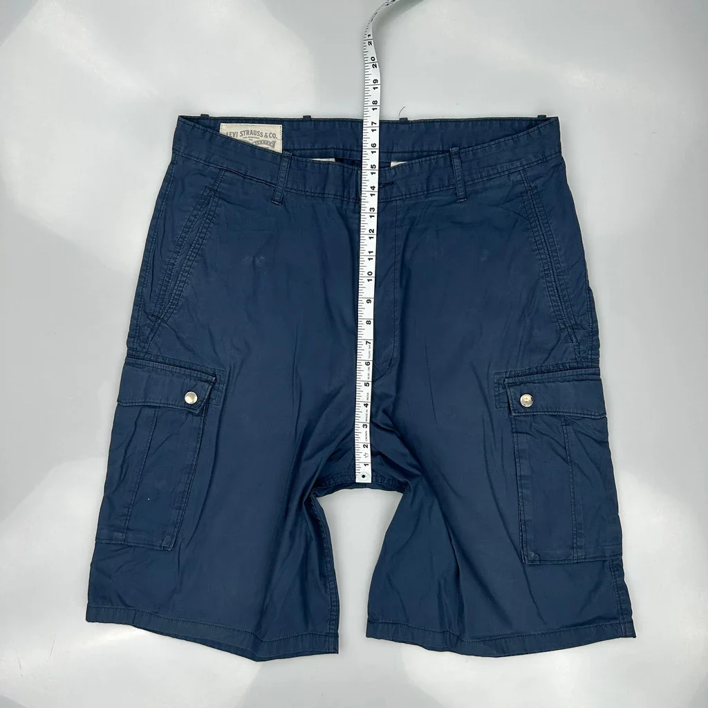 Levis Cargo Shorts - 36W 11L Blue Cotton - Image 4