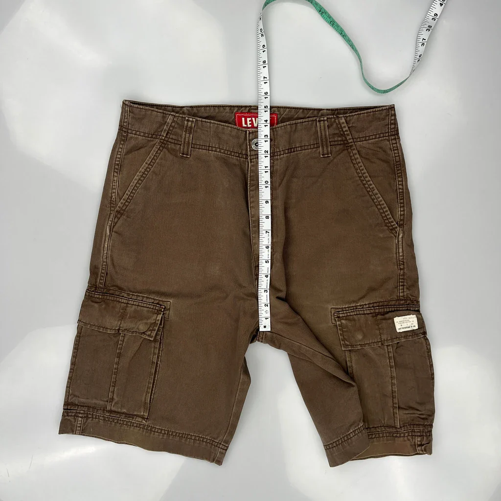 Levis Cargo Shorts - 36W 11L Brown Cotton - Image 4