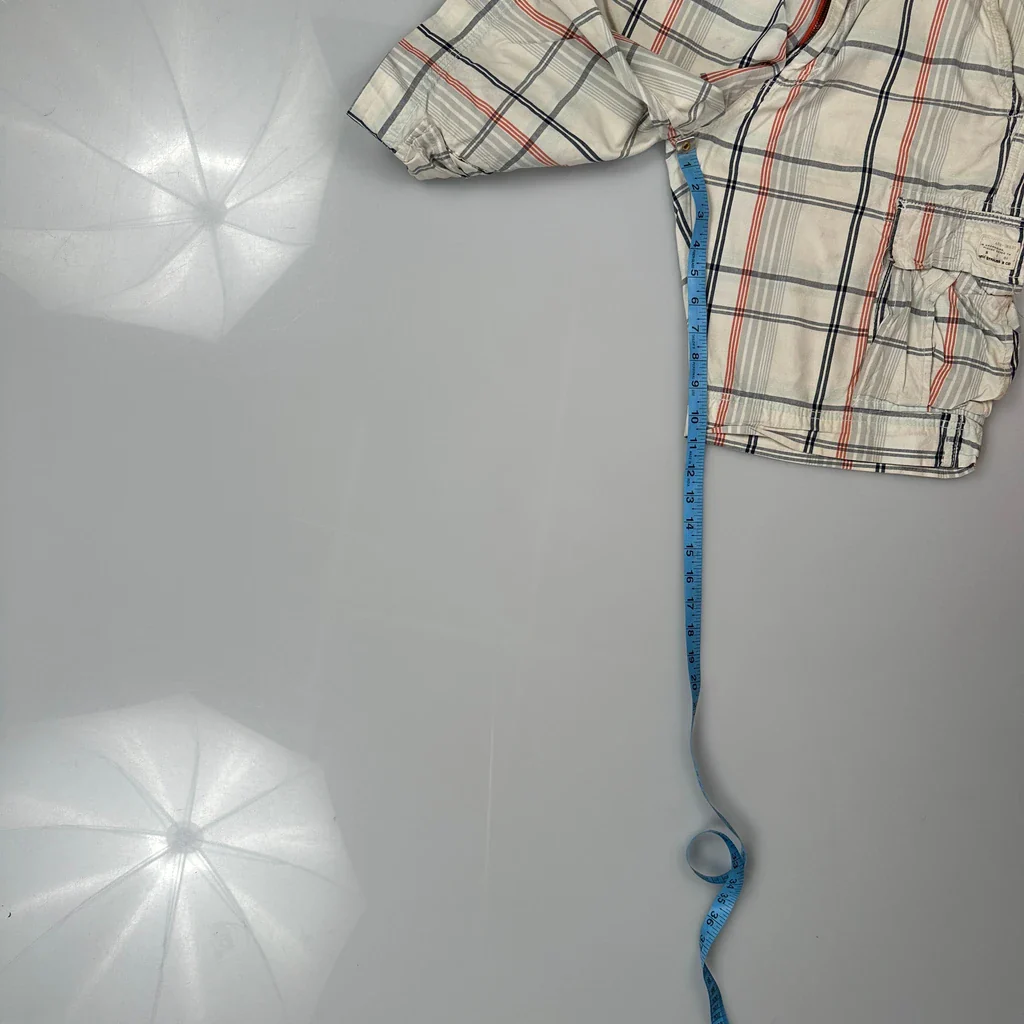 Levis Checked Cargo Shorts - 31W 10L Cream Cotton - Image 5