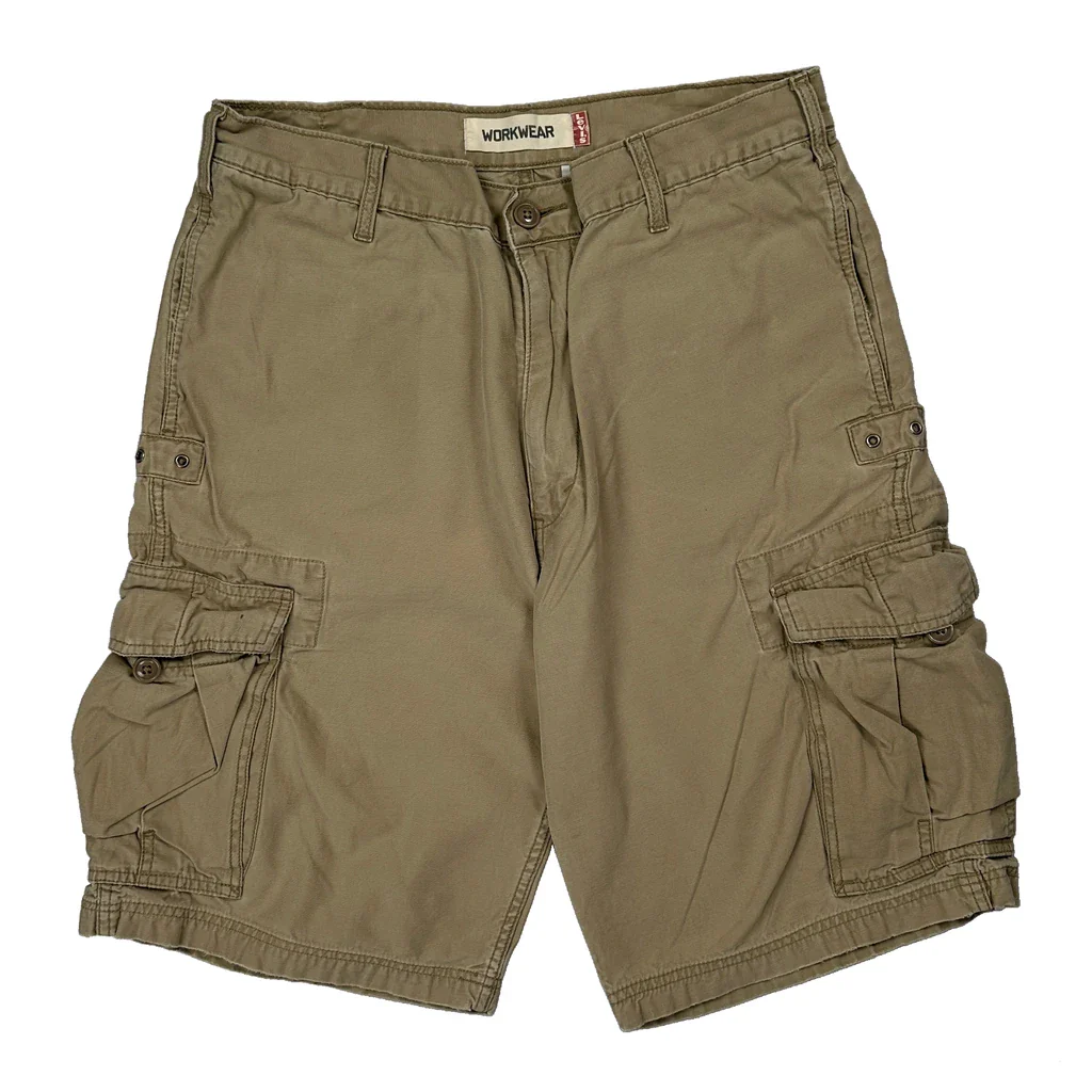Levis Cargo Shorts - 33W 11L Khaki Cotton - Image 2