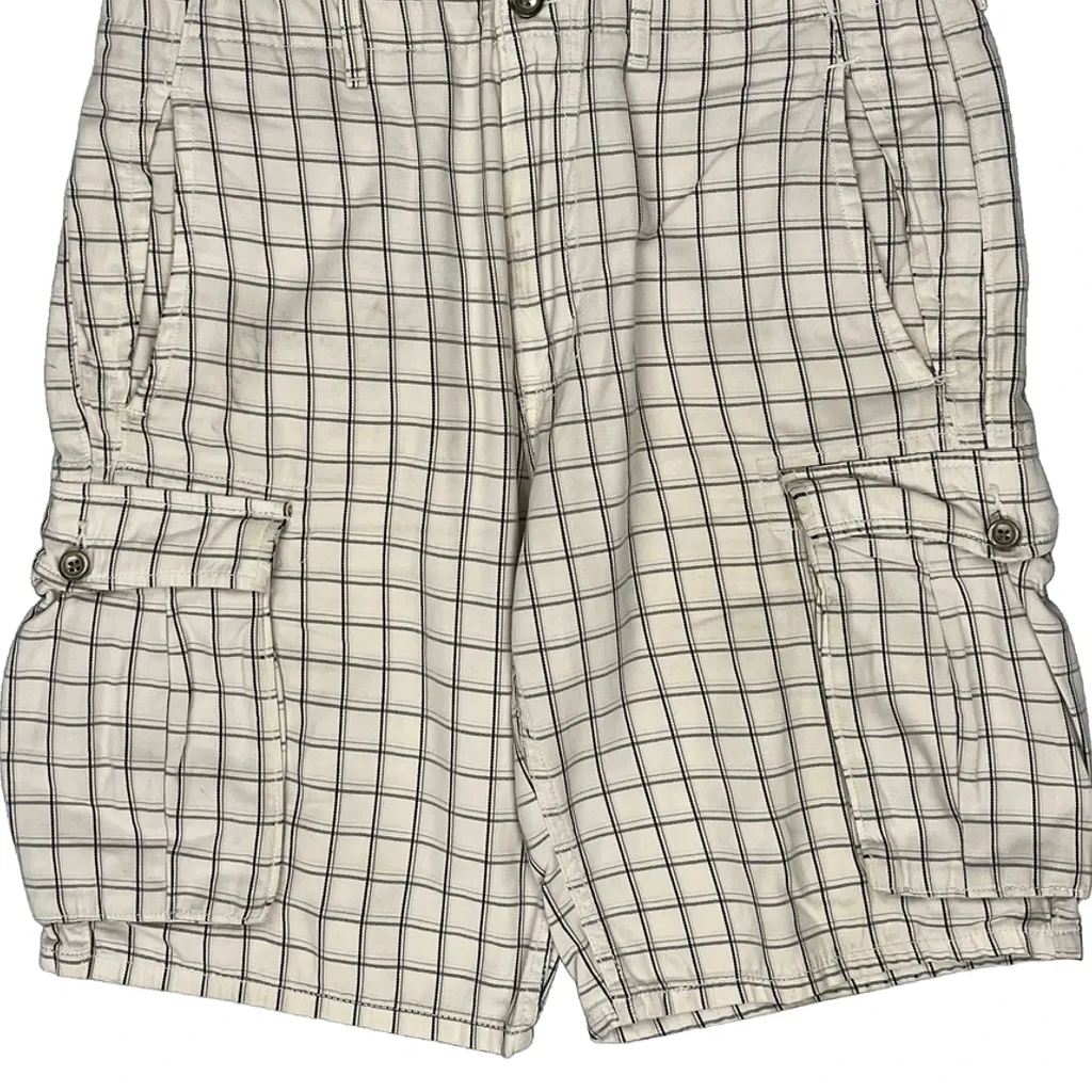 Levis Checked Cargo Shorts - 34W 10L White Cotton - Image 10