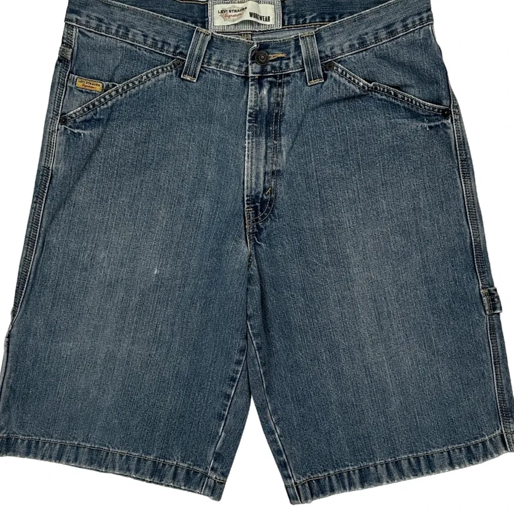 Levis Carpenter Shorts - 32W 10L Blue Cotton - Image 10