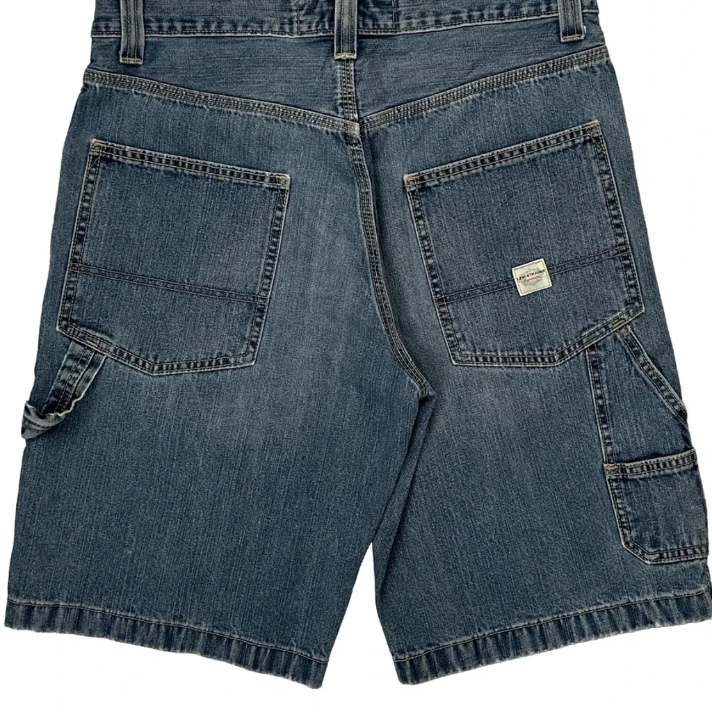 Levis Carpenter Shorts - 32W 10L Blue Cotton - Image 7