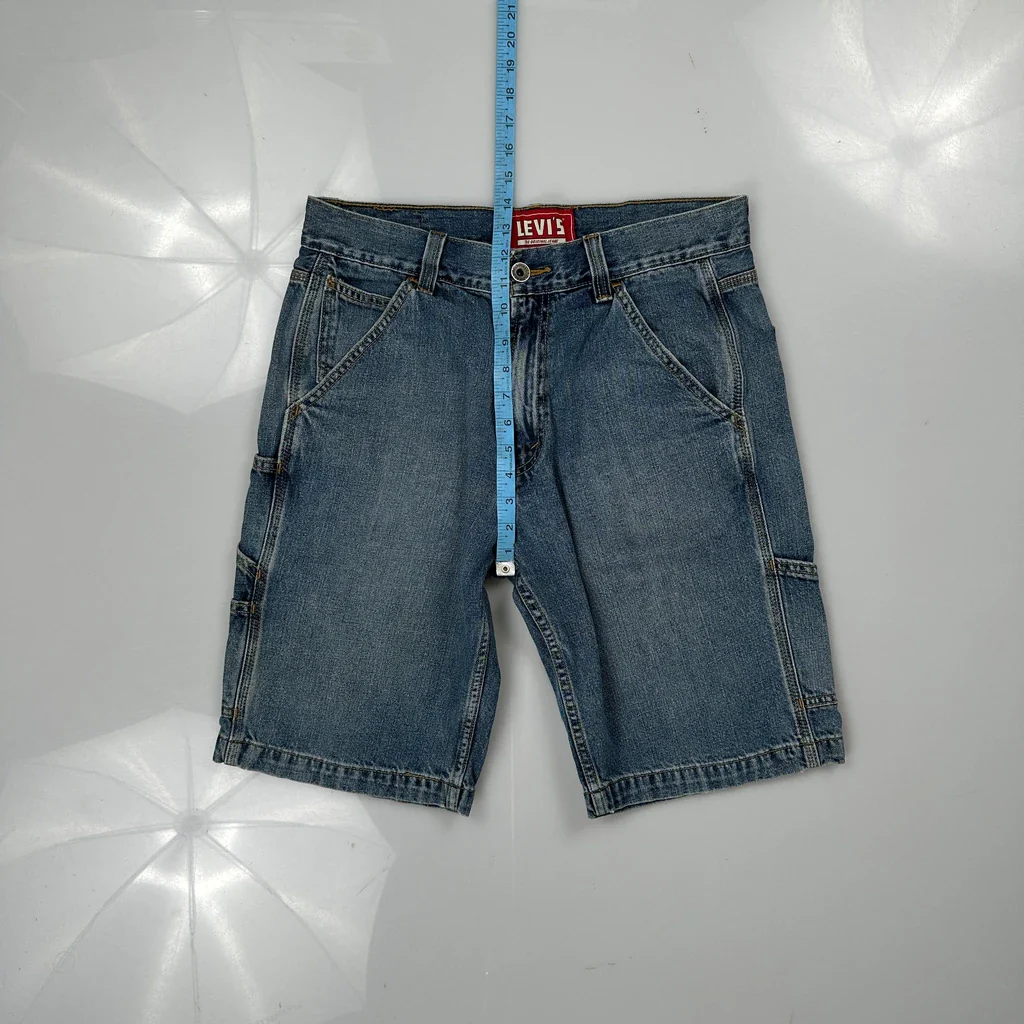 Levis Carpenter Shorts - 32W 10L Blue Denim - Image 4