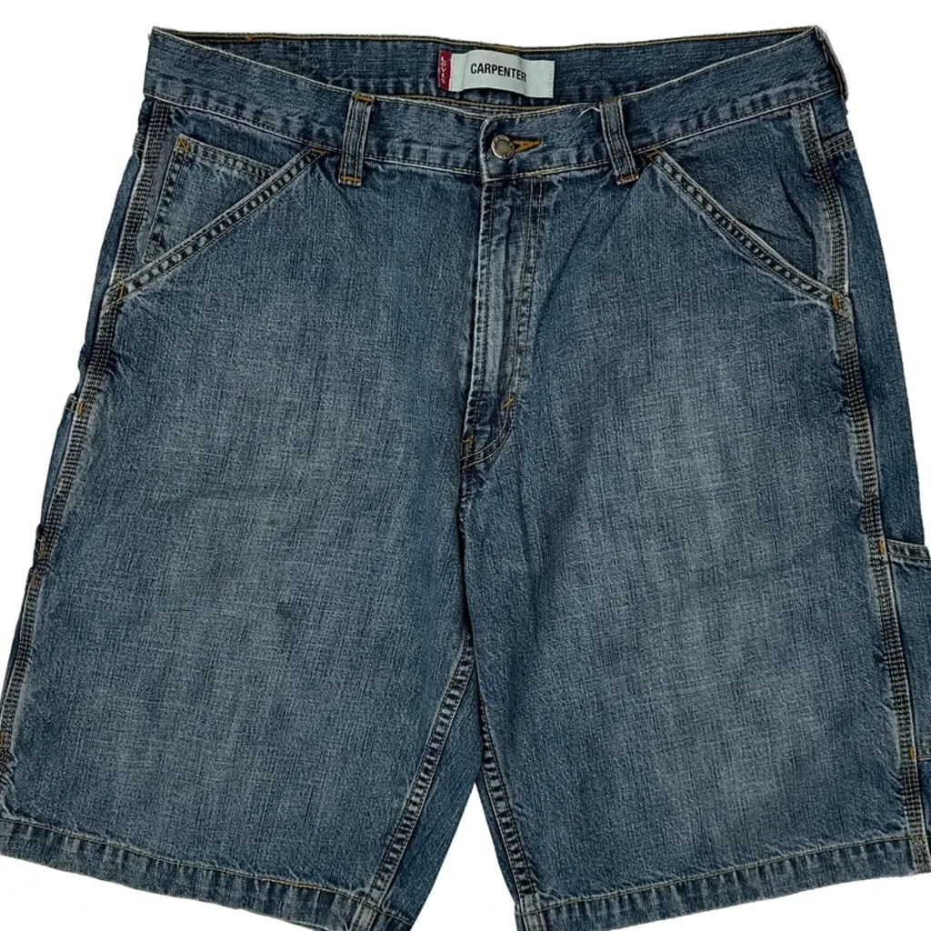 Levis Carpenter Shorts - 34W 10L Blue Cotton - Image 9