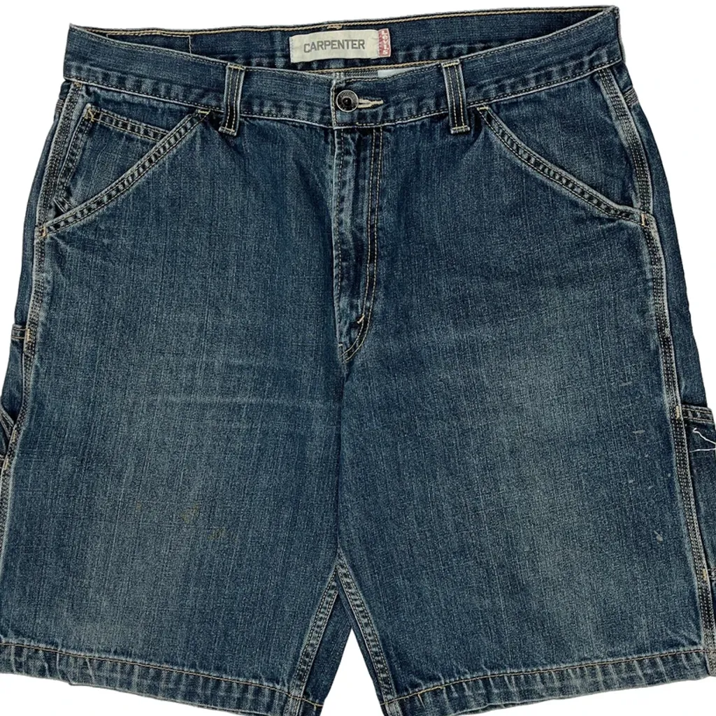 Levis Carpenter Shorts - 36W 11L Blue Cotton - Image 10