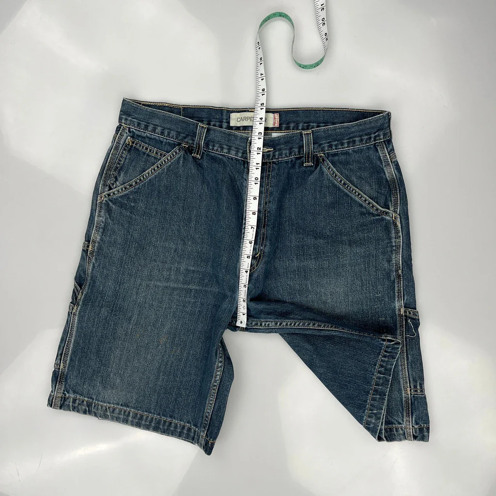 Levis Carpenter Shorts - 36W 11L Blue Cotton - Image 4
