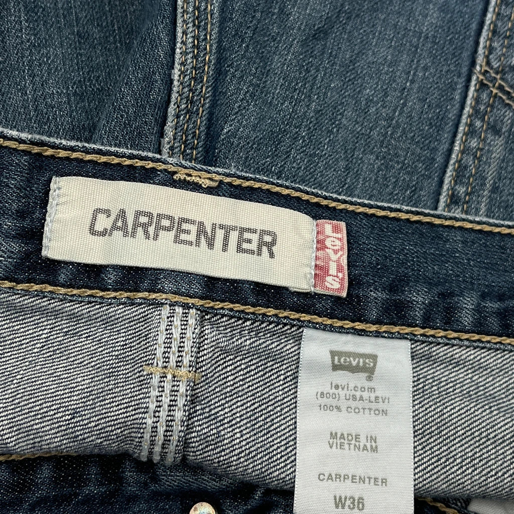 Levis Carpenter Shorts - 36W 11L Blue Cotton - Image 6