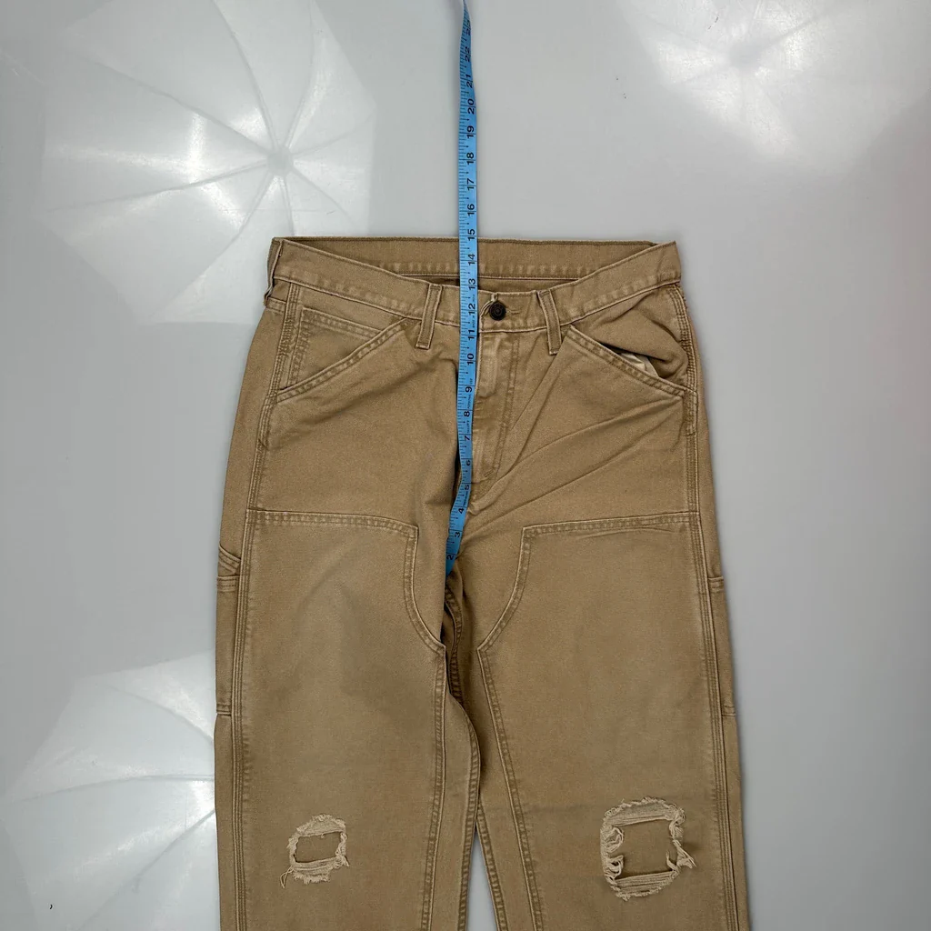 Levis Double Knee Carpenter Trousers - 32W 32L Beige Cotton - Image 4