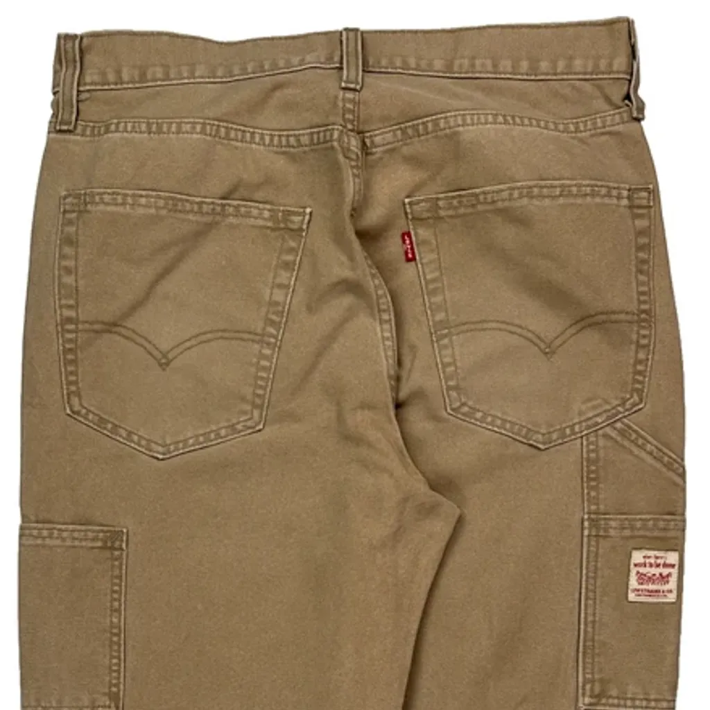 Levis Double Knee Carpenter Trousers - 32W 32L Beige Cotton - Image 7