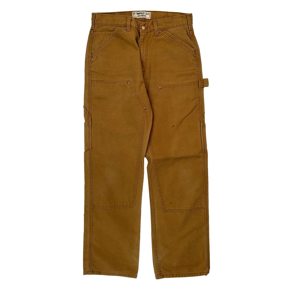 Levis Double Knee Carpenter Trousers - 30W 33L Brown Cotton - Image 2