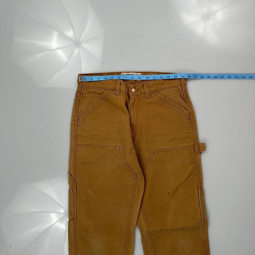 Levis Double Knee Carpenter Trousers - 30W 33L Brown Cotton - Image 3