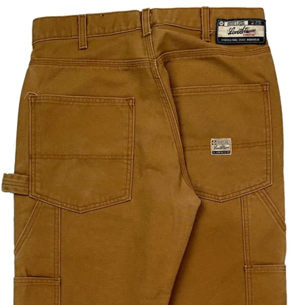 Levis Double Knee Carpenter Trousers - 30W 33L Brown Cotton - Image 8