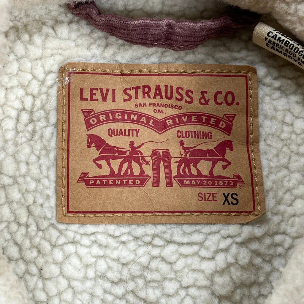Levis Collared Cord Jacket - XS Burgundy Corduroy - Image 3