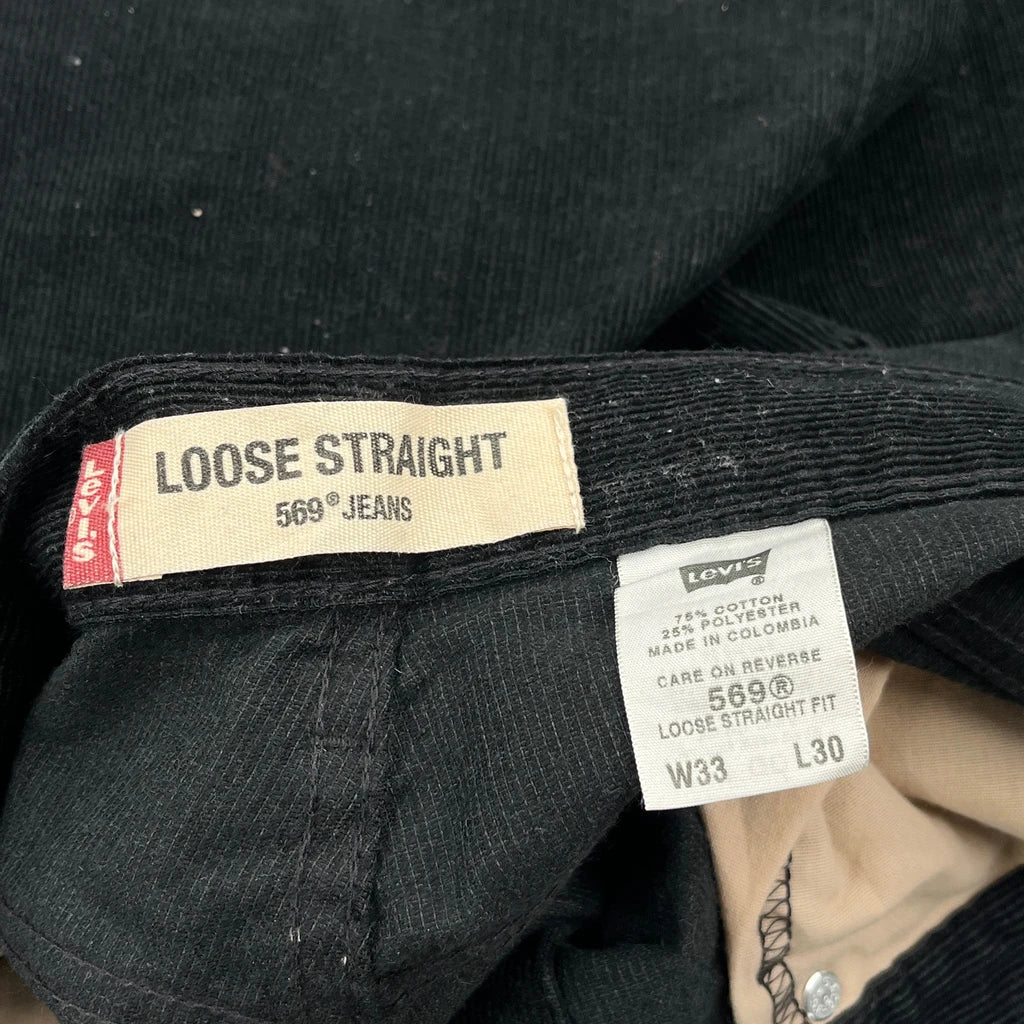 Levis 569 Cord Pants - 34″ Waist Black Cotton - Image 6