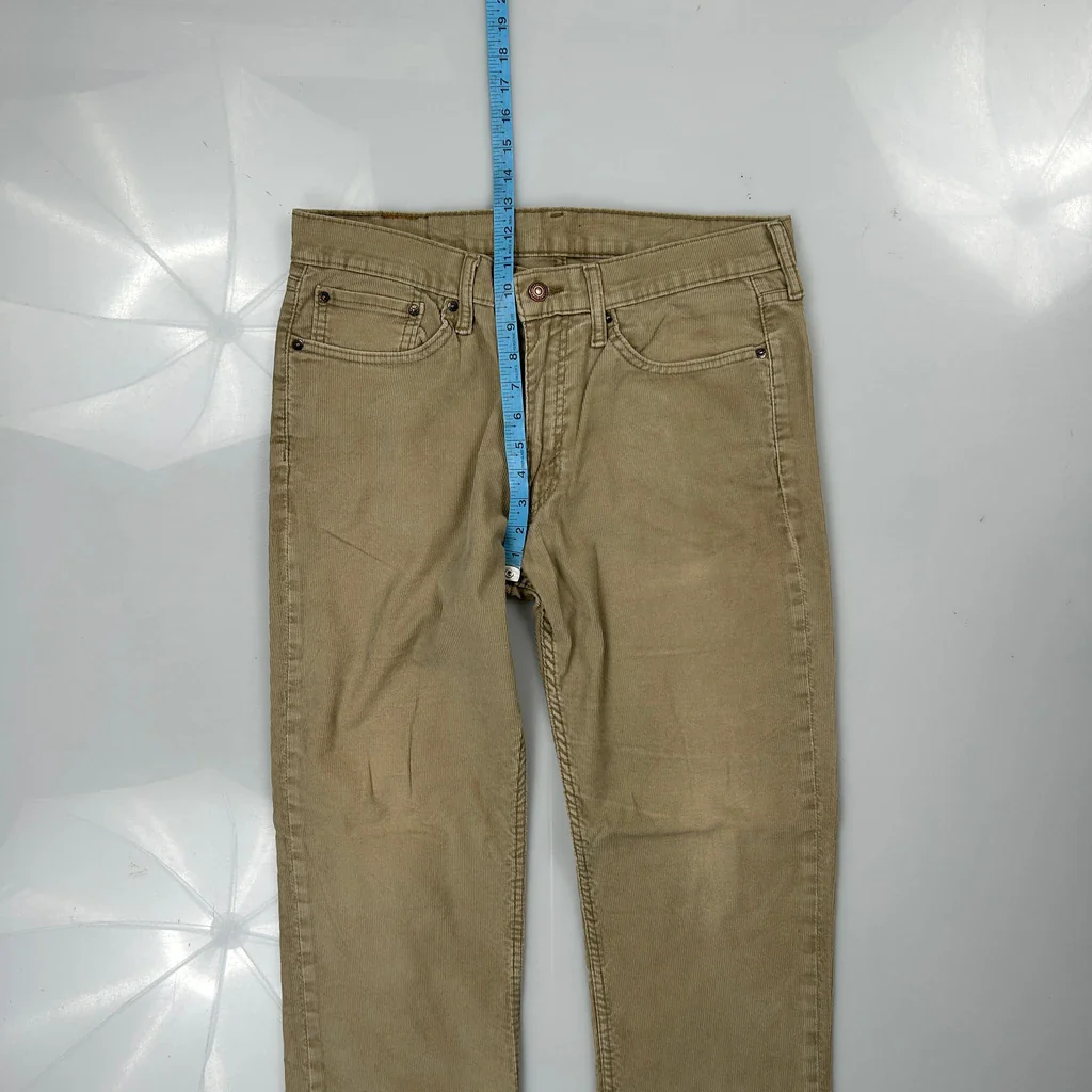 Levis Cord Trousers - 33″ Waist Beige Cotton - Image 4