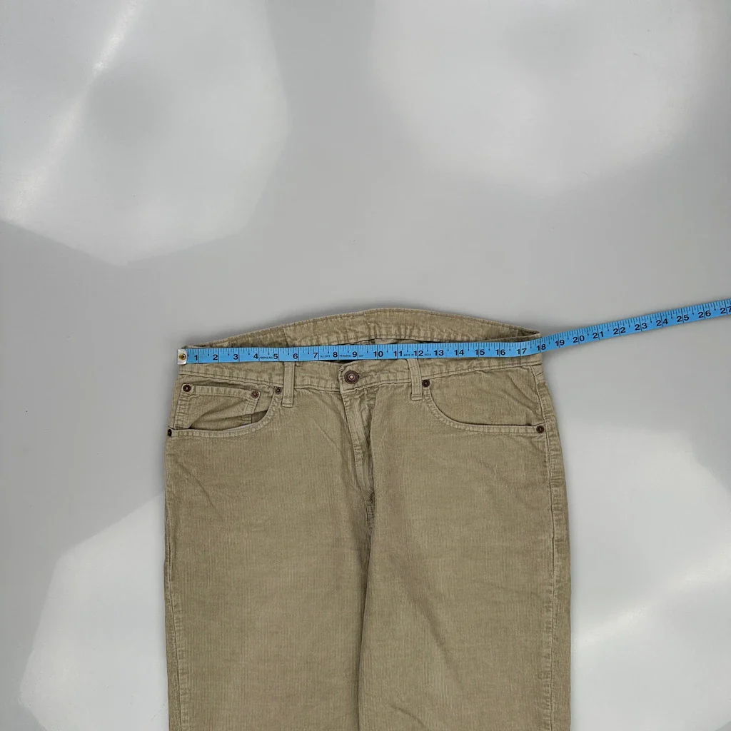 Levis Cord Trousers - 36″ Waist Beige Cotton - Image 3