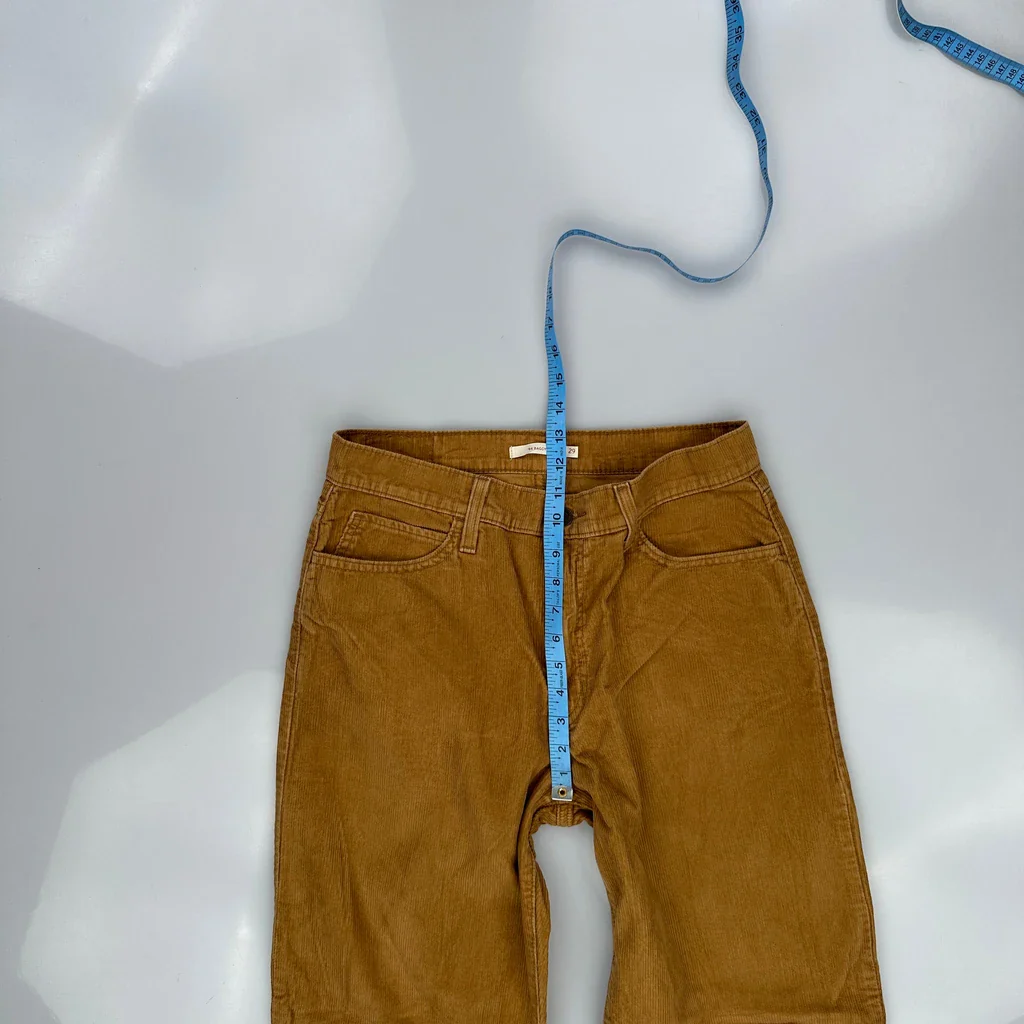 Levis Baggy Cord Trousers - 31″ Waist Brown Cotton - Image 4