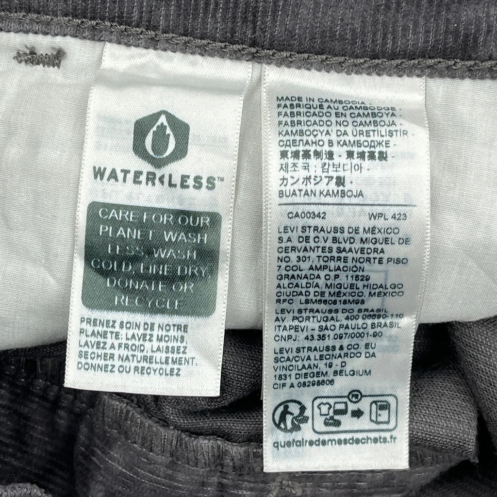 Levis Cord Trousers - 32″ Waist Grey Cotton - Image 6