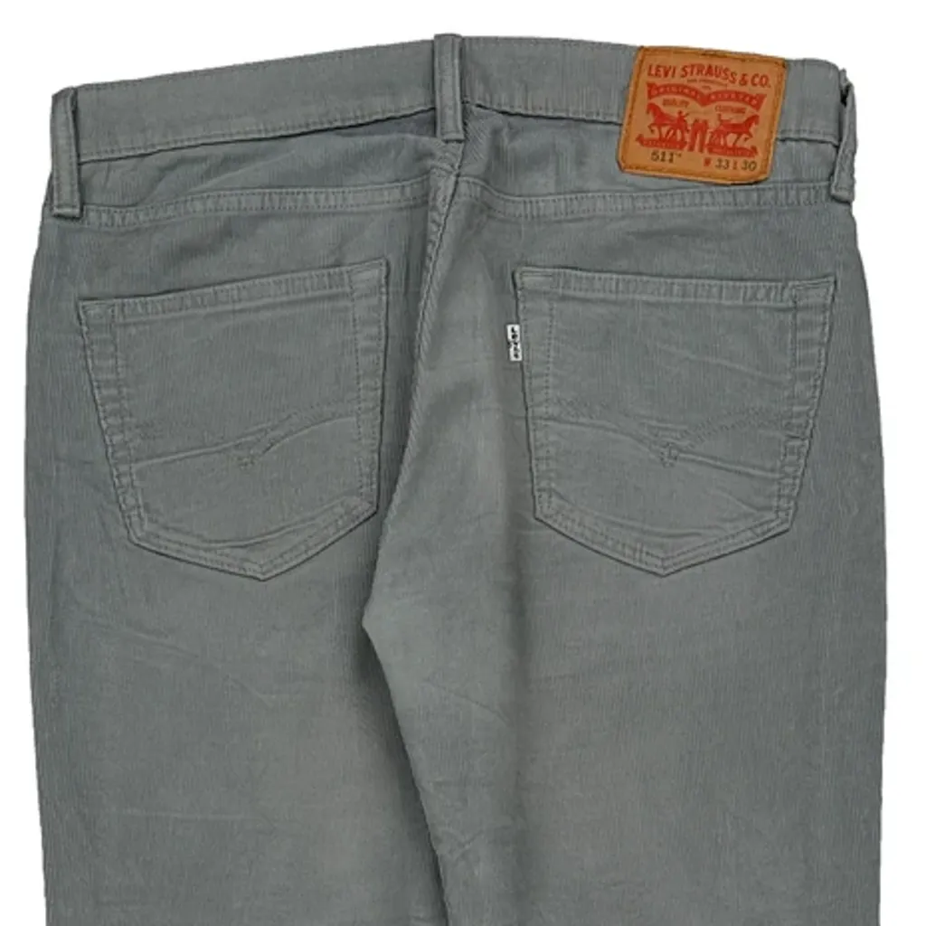 Levis Cord Trousers - 34″ Waist Grey Cotton - Image 8