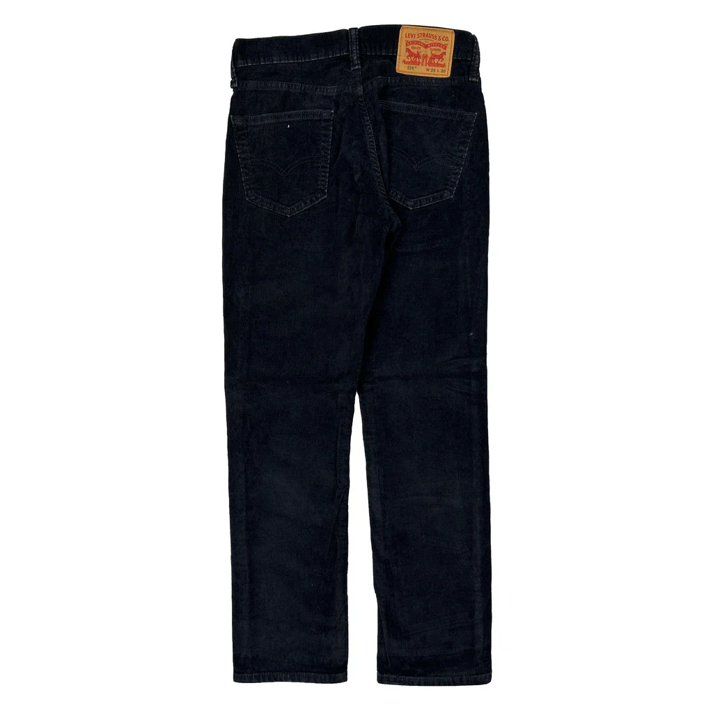 Levis Cord Trousers - 28″ Waist Black Cotton