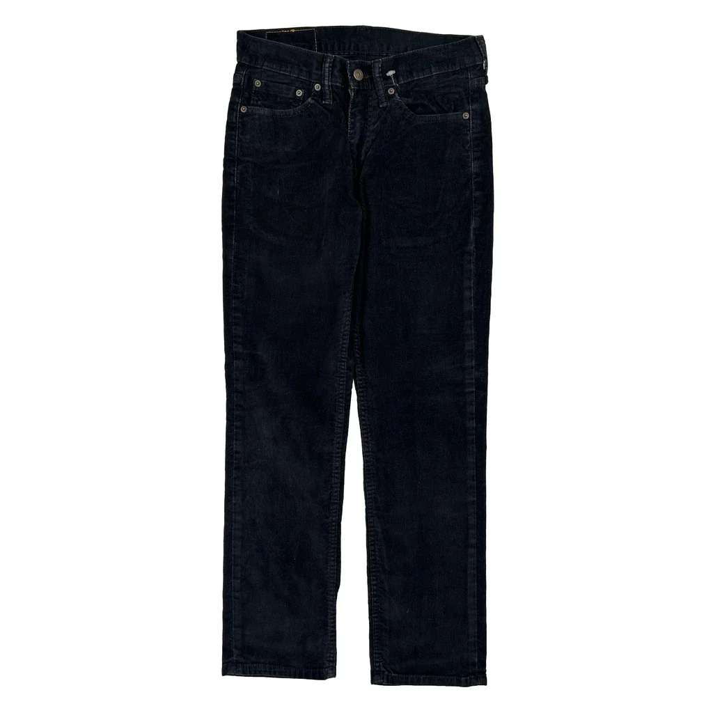 Levis Cord Trousers - 28″ Waist Black Cotton - Image 2