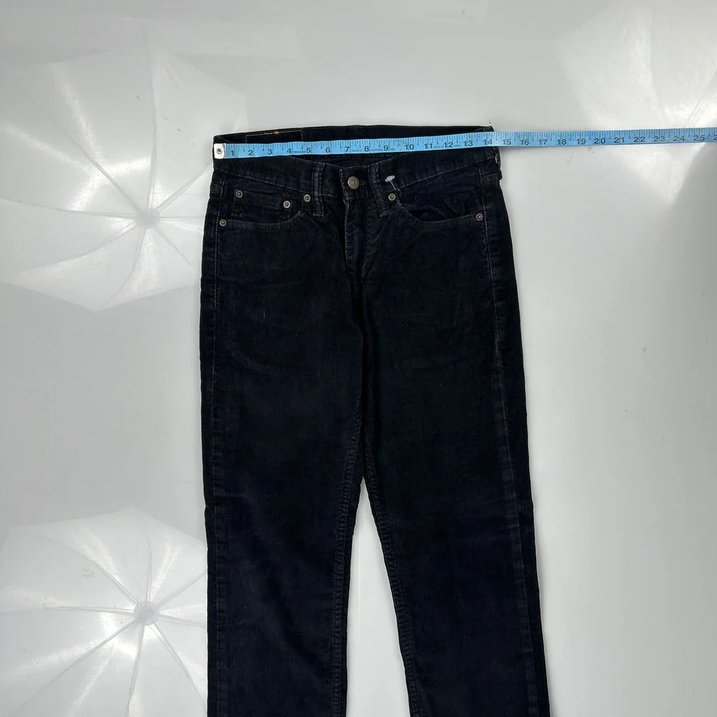 Levis Cord Trousers - 28″ Waist Black Cotton - Image 3