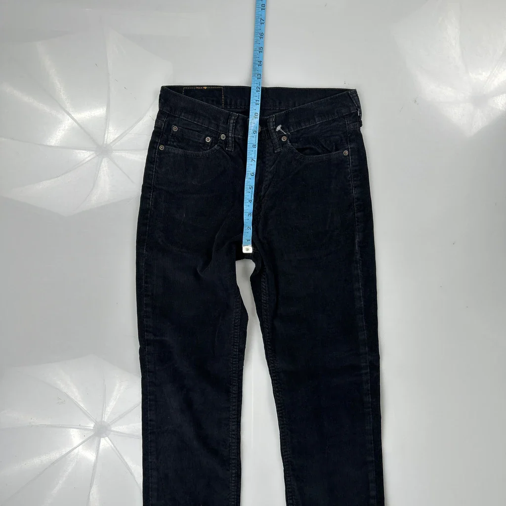 Levis Cord Trousers - 28″ Waist Black Cotton - Image 4