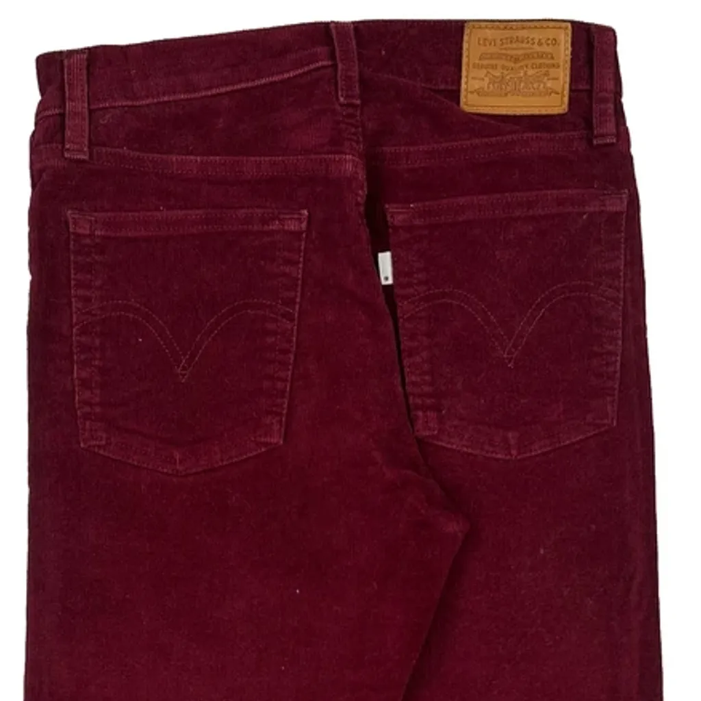 Levis Cord Trousers - 26″ Waist Burgundy Corduroy - Image 6