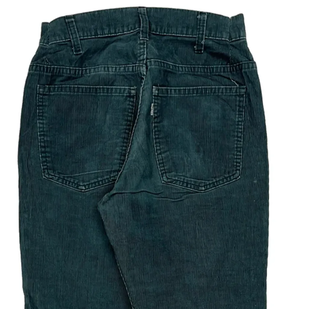 Levis Flared Cord Trousers - 28″ Waist Green Corduroy - Image 6
