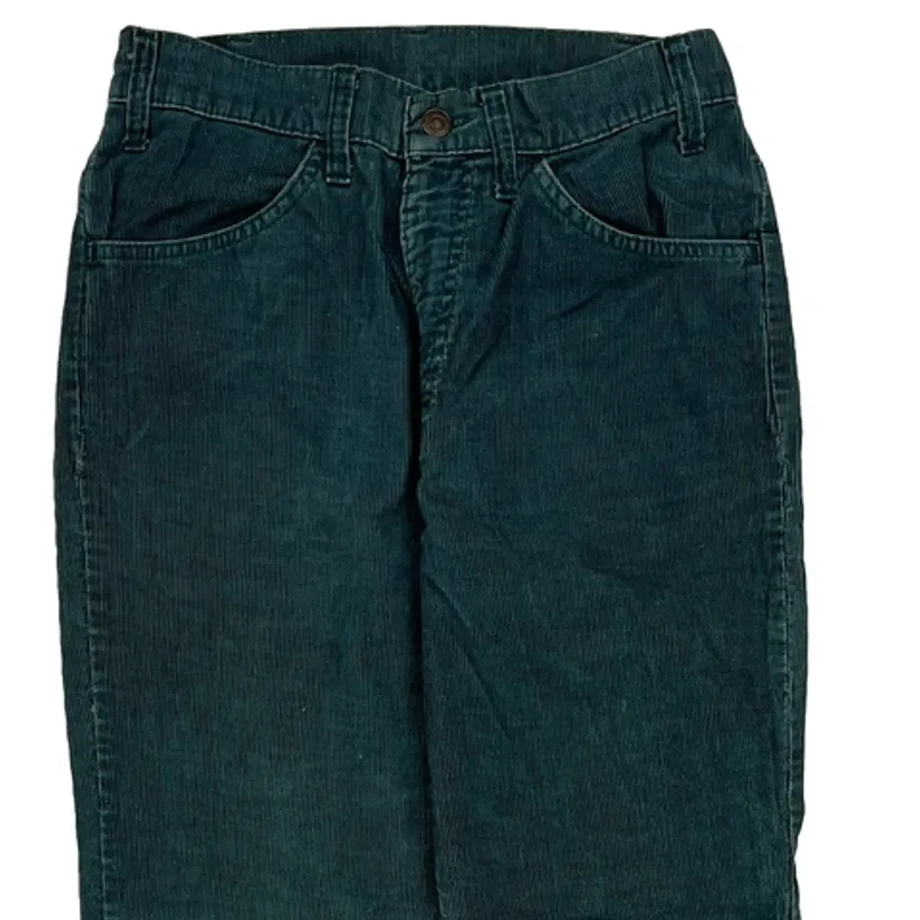 Levis Flared Cord Trousers - 28″ Waist Green Corduroy - Image 9