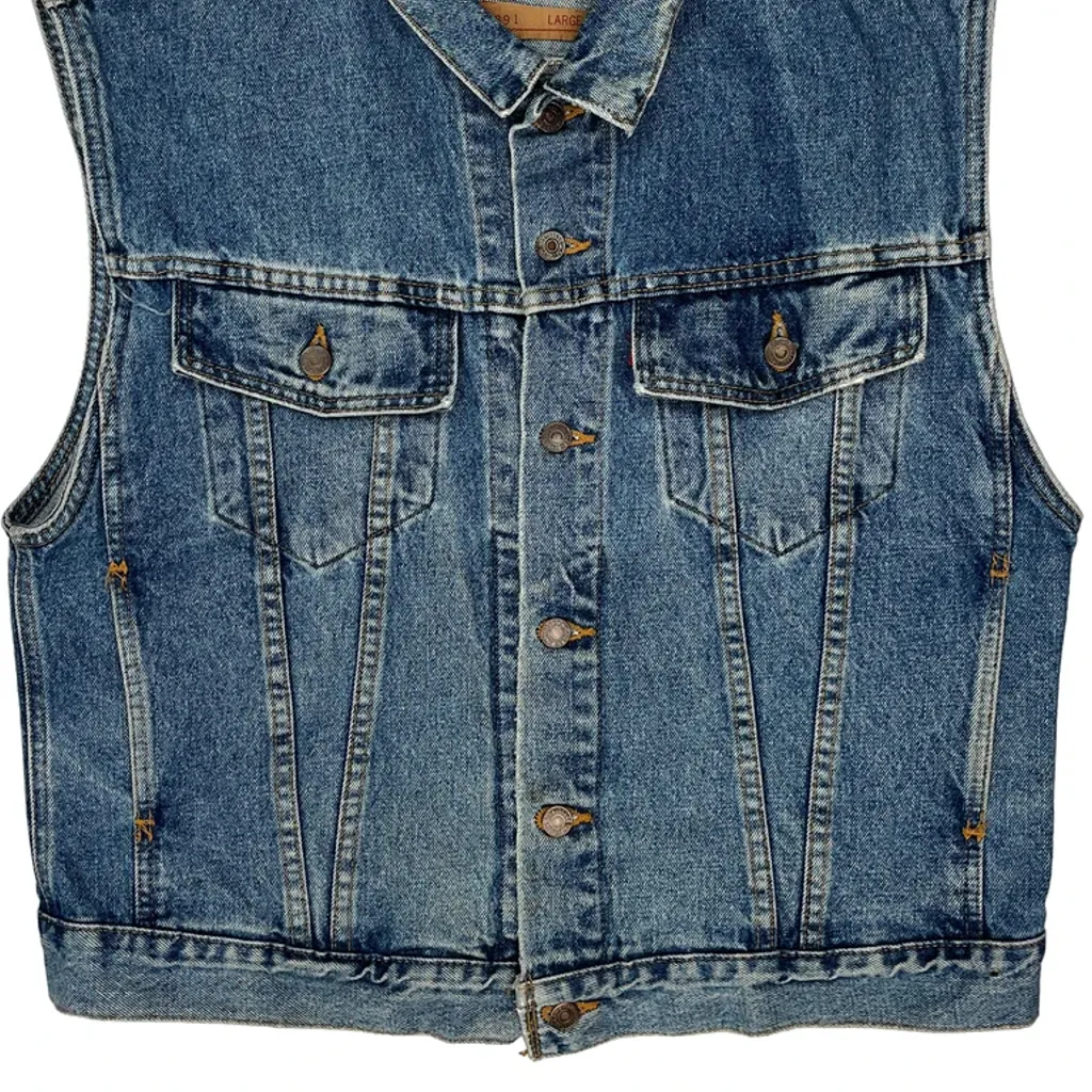 Levis Denim Gilet - Large Blue Denim - Image 4