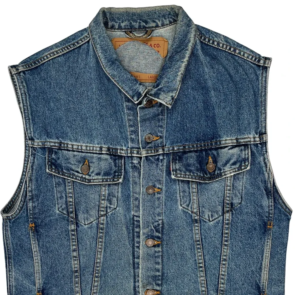 Levis Denim Gilet - Large Blue Denim - Image 5