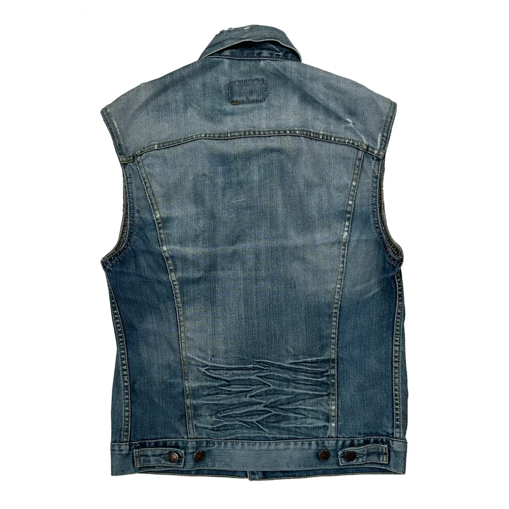 Levis Denim Gilet - Medium Blue Denim - Image 2
