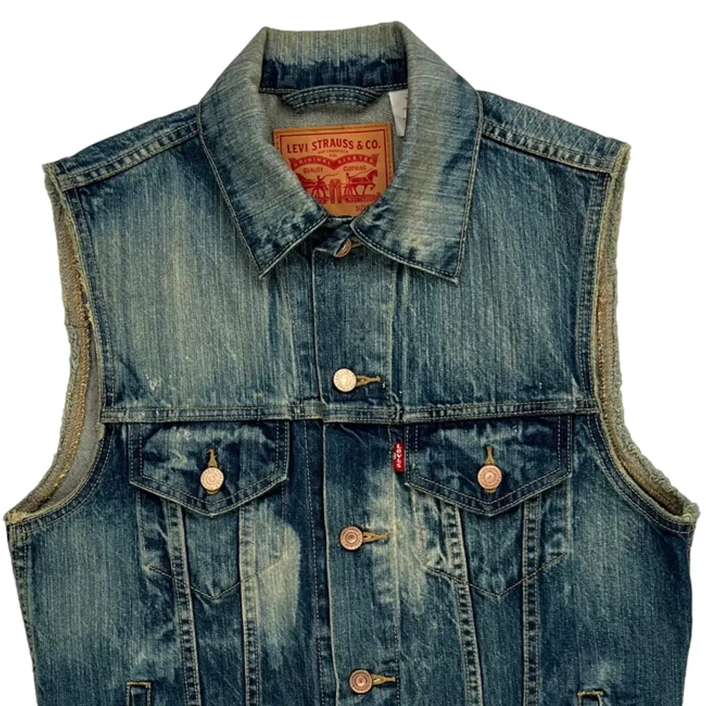 Levis Denim Gilet - Small Blue Denim - Image 5