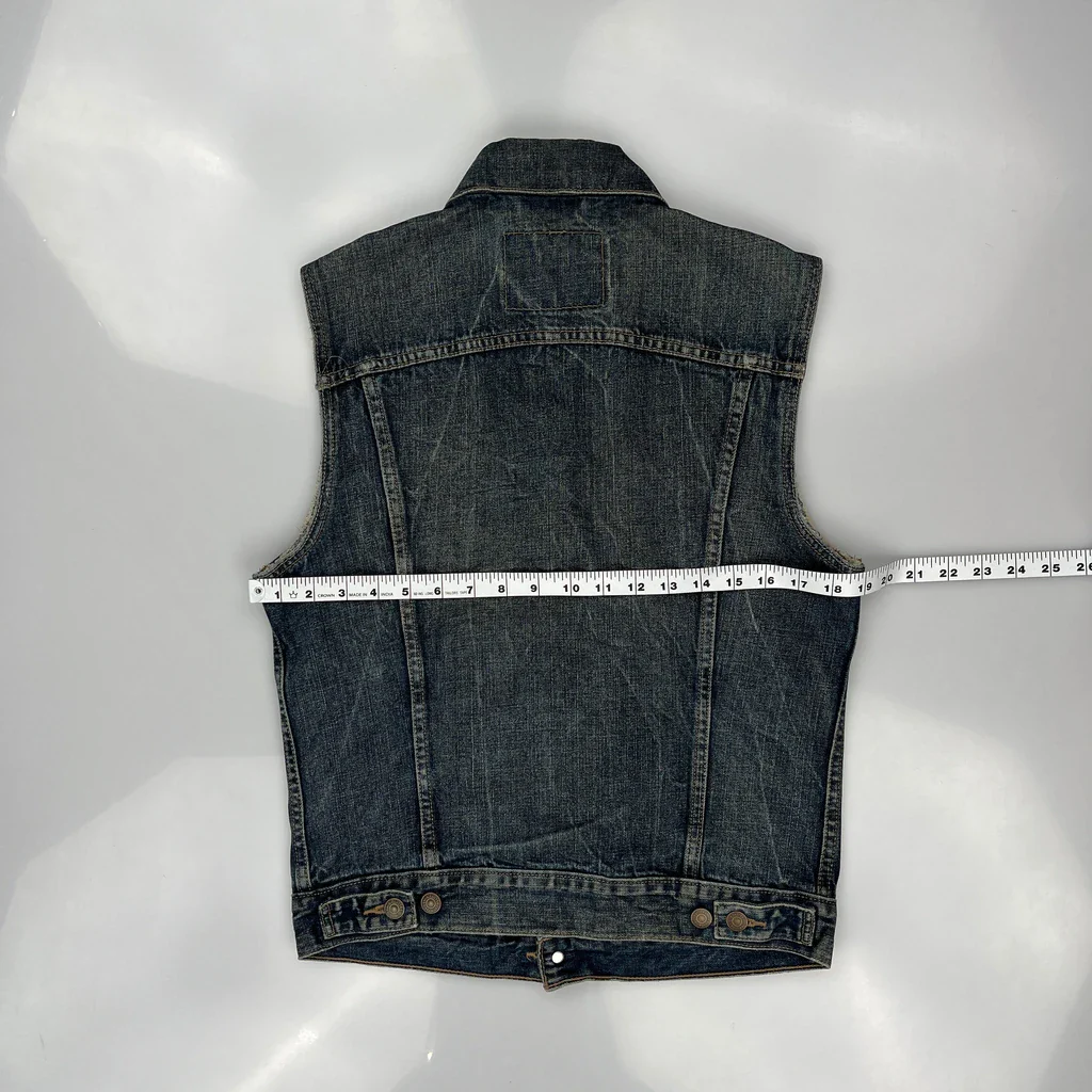 Levis Denim Gilet - XS Dark Wash Denim - Image 3