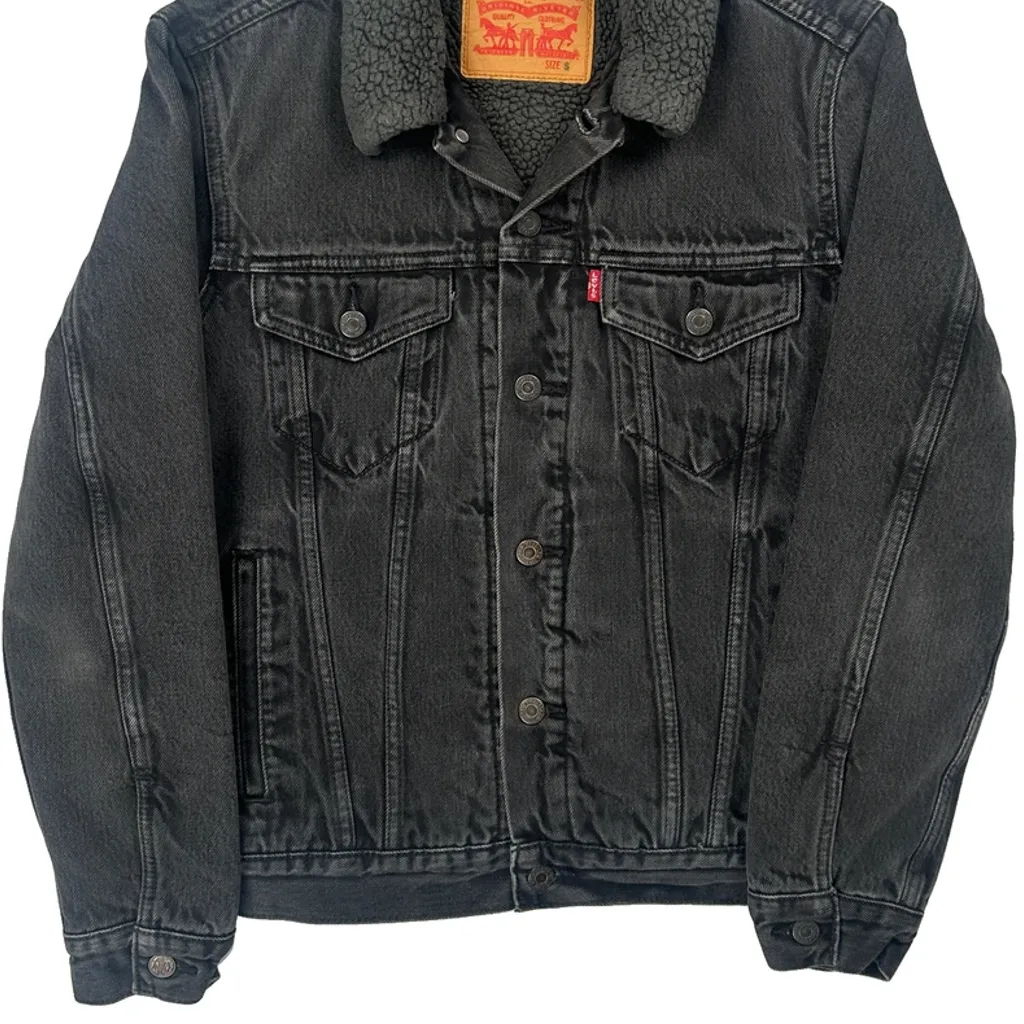 Levis Denim Jacket - Small Black Cotton - Image 5