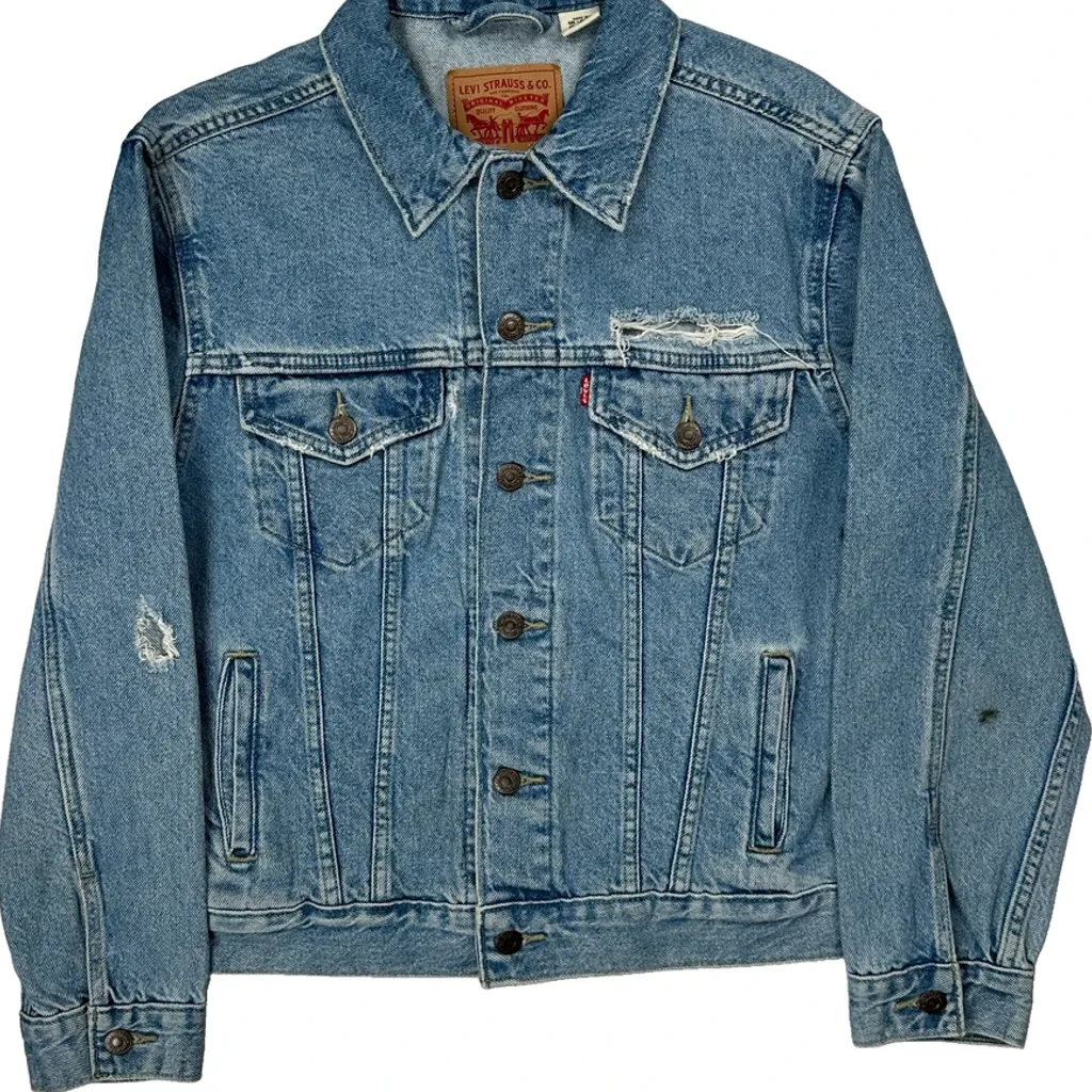 Levis Denim Jacket - Medium Blue Denim - Image 5