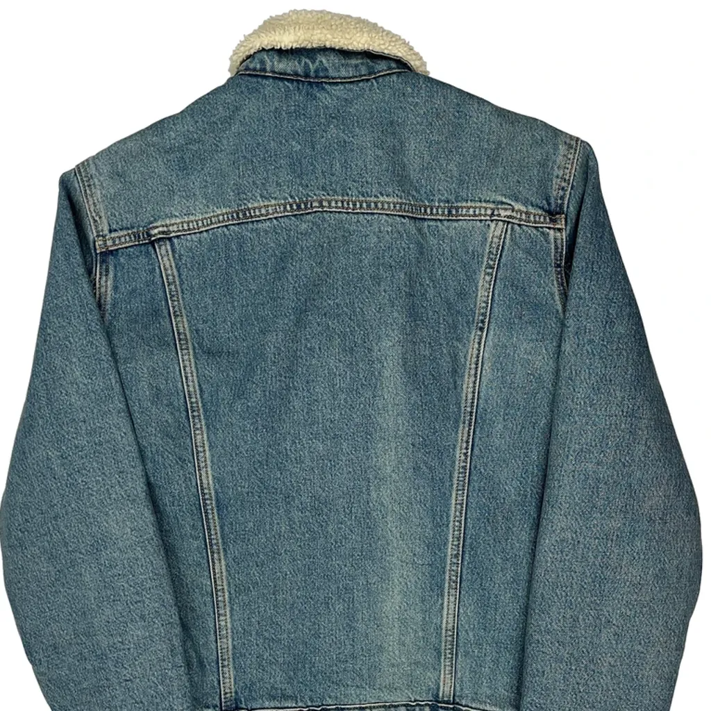 Levis Sherpa Lined Denim Jacket - Medium Blue Denim - Image 7