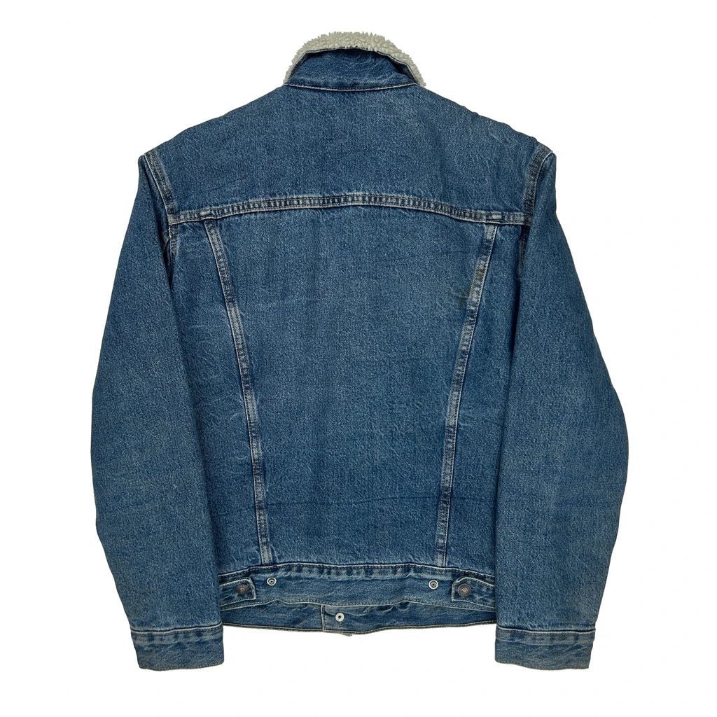 Levis Sherpa Lined Denim Jacket - Small Blue Denim - Image 2
