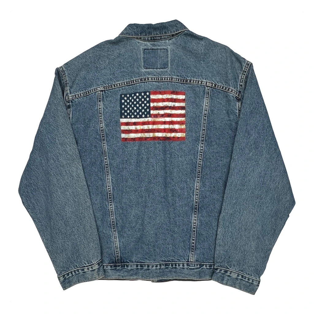 Levis Graphic Denim Jacket - XL Blue Cotton - Image 2