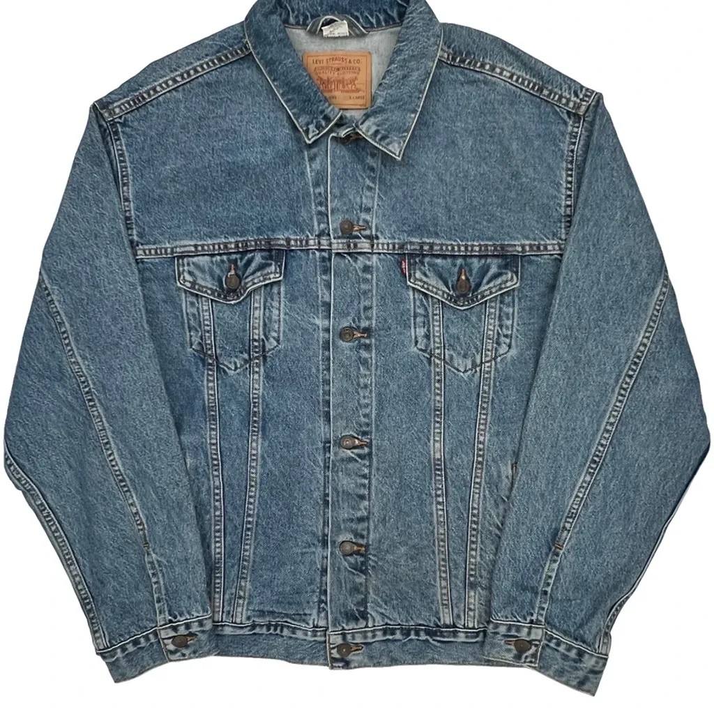 Levis Graphic Denim Jacket - XL Blue Cotton - Image 5