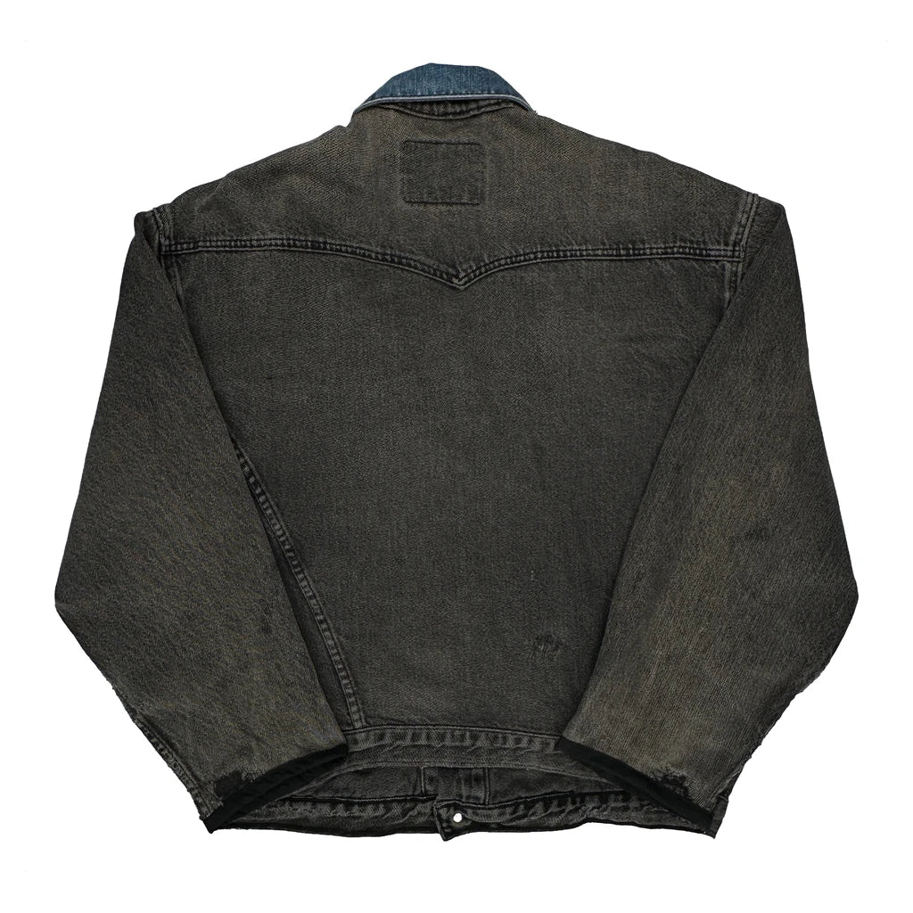 Levis Repaired Denim Jacket - Large Grey Denim - Image 2