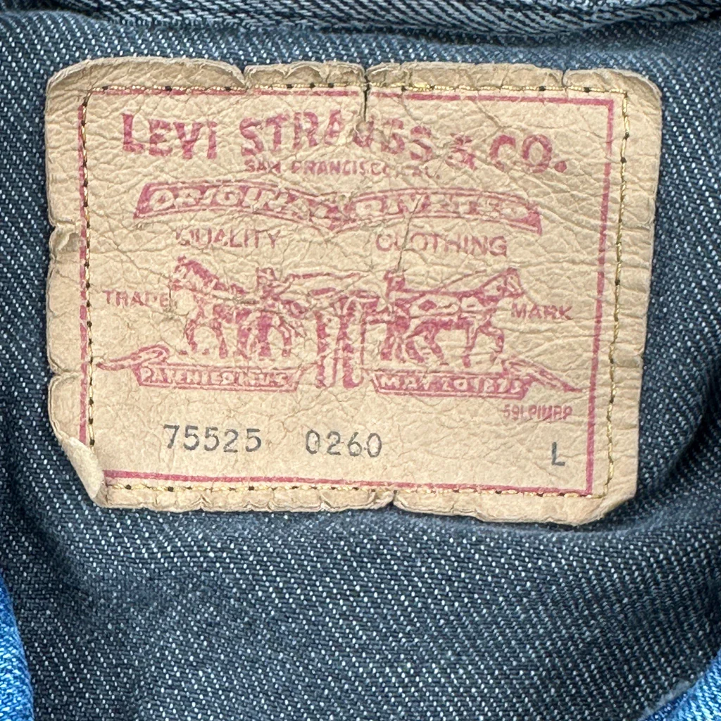 Levis Repaired Denim Jacket - Large Grey Denim - Image 3