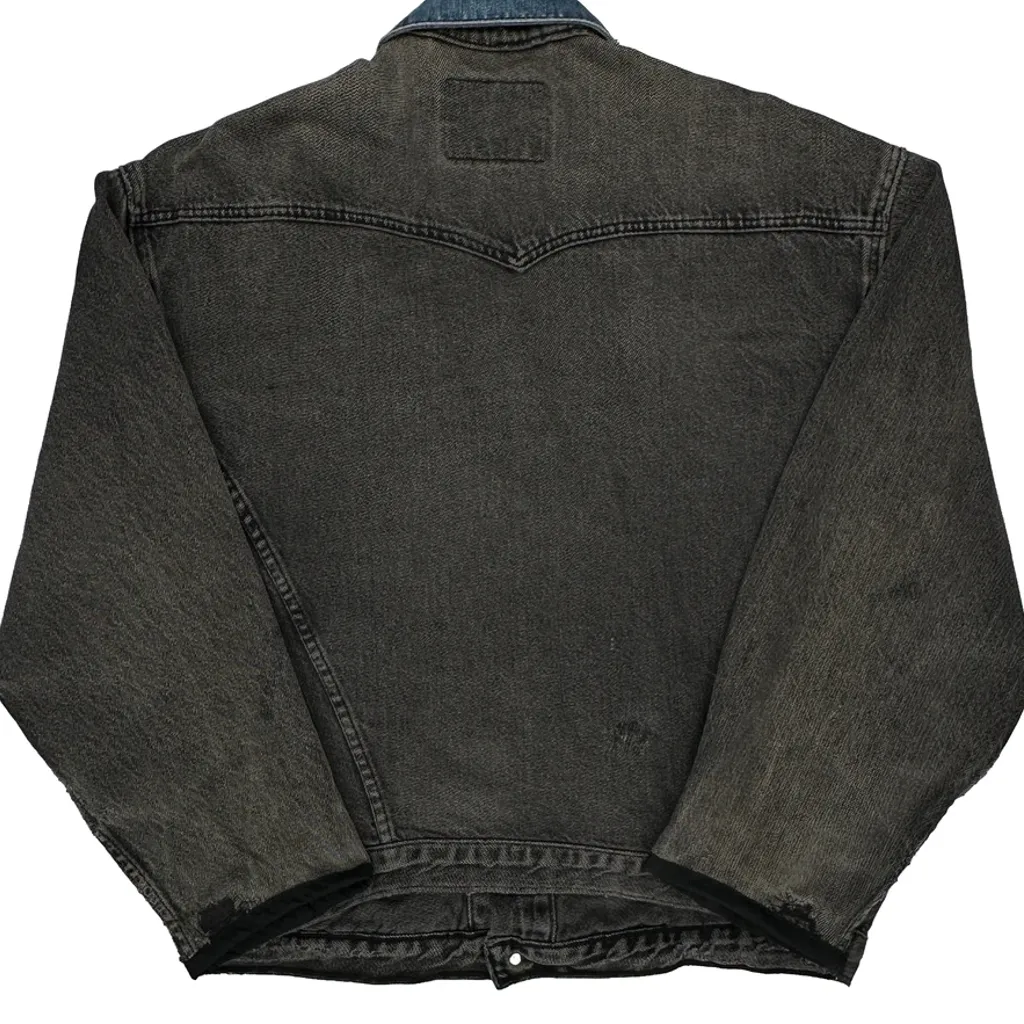 Levis Repaired Denim Jacket - Large Grey Denim - Image 6