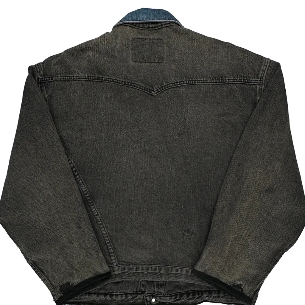 Levis Repaired Denim Jacket - Large Grey Denim - Image 7