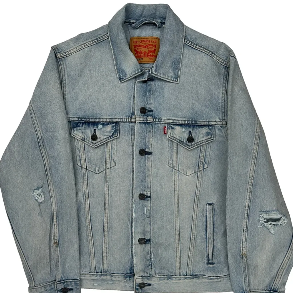 Levis Denim Jacket - Large Light Wash Denim - Image 5