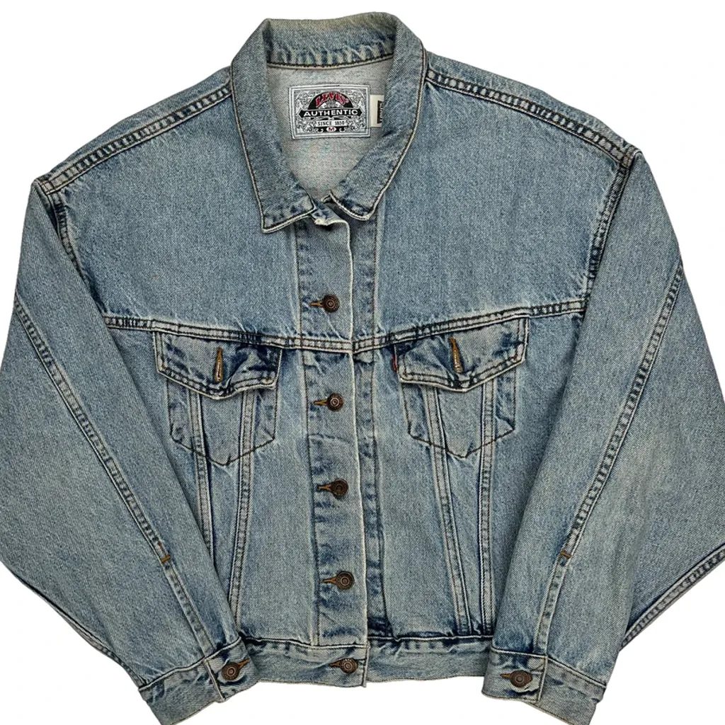 Levis Denim Jacket - Medium Light Wash Cotton - Image 5