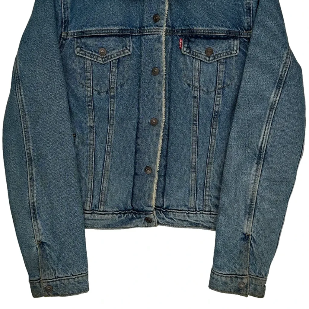 Levis Collared Denim Jacket - Medium Blue Denim - Image 5